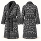 Personalized Firefighter Bathrobe slate front and back