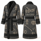 Personalized Firefighter Bathrobe - Blueprint Workshop slate front and back view