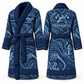 Personalized Firefighter Bathrobe - Contour Lines blue front and back view