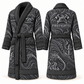 Personalized Firefighter Bathrobe - Contour Lines slate front and back view