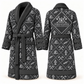 Personalized Firefighter Bathrobe - Diamond Emblems slate front and back view
