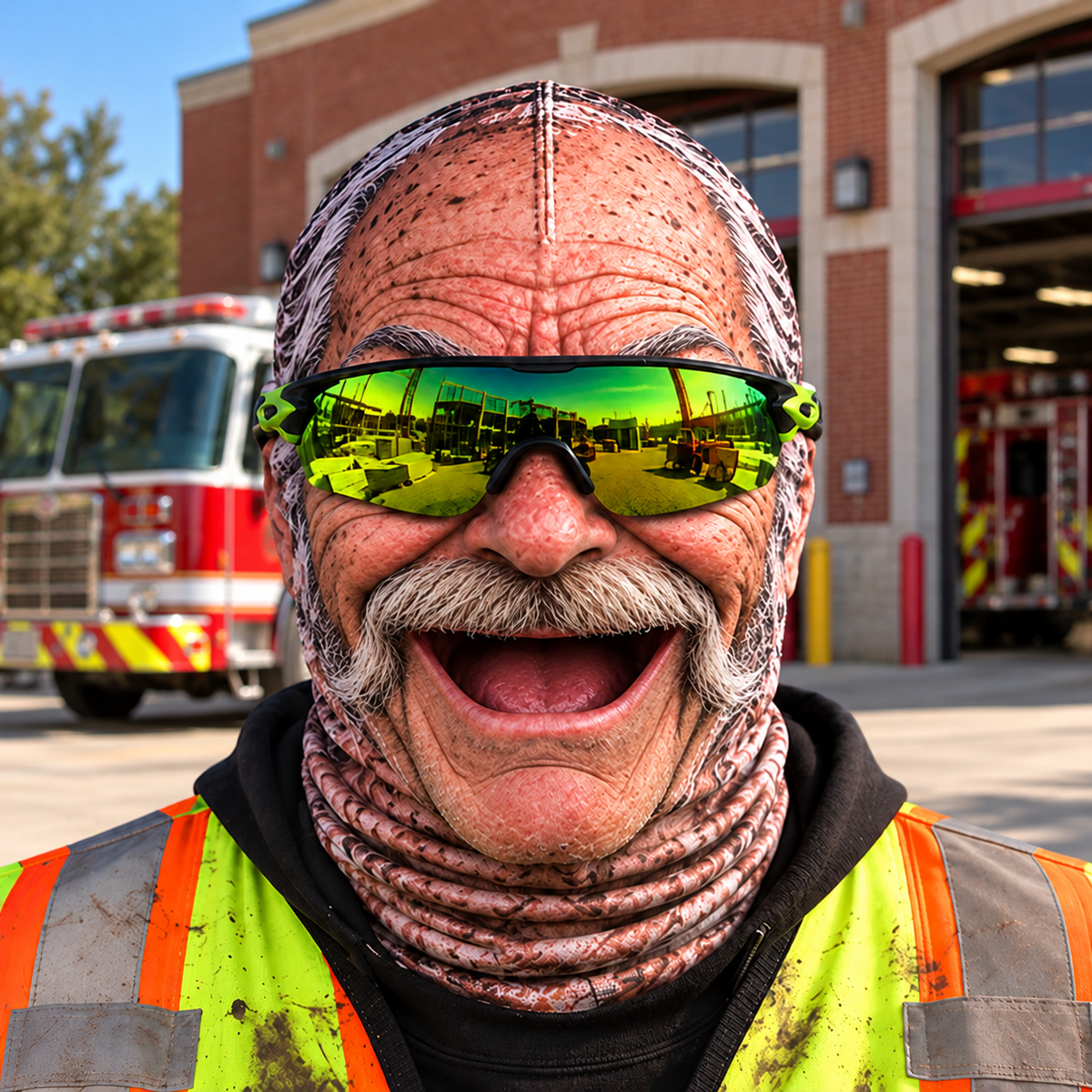 Firefighter funny face balaclava - Style 5