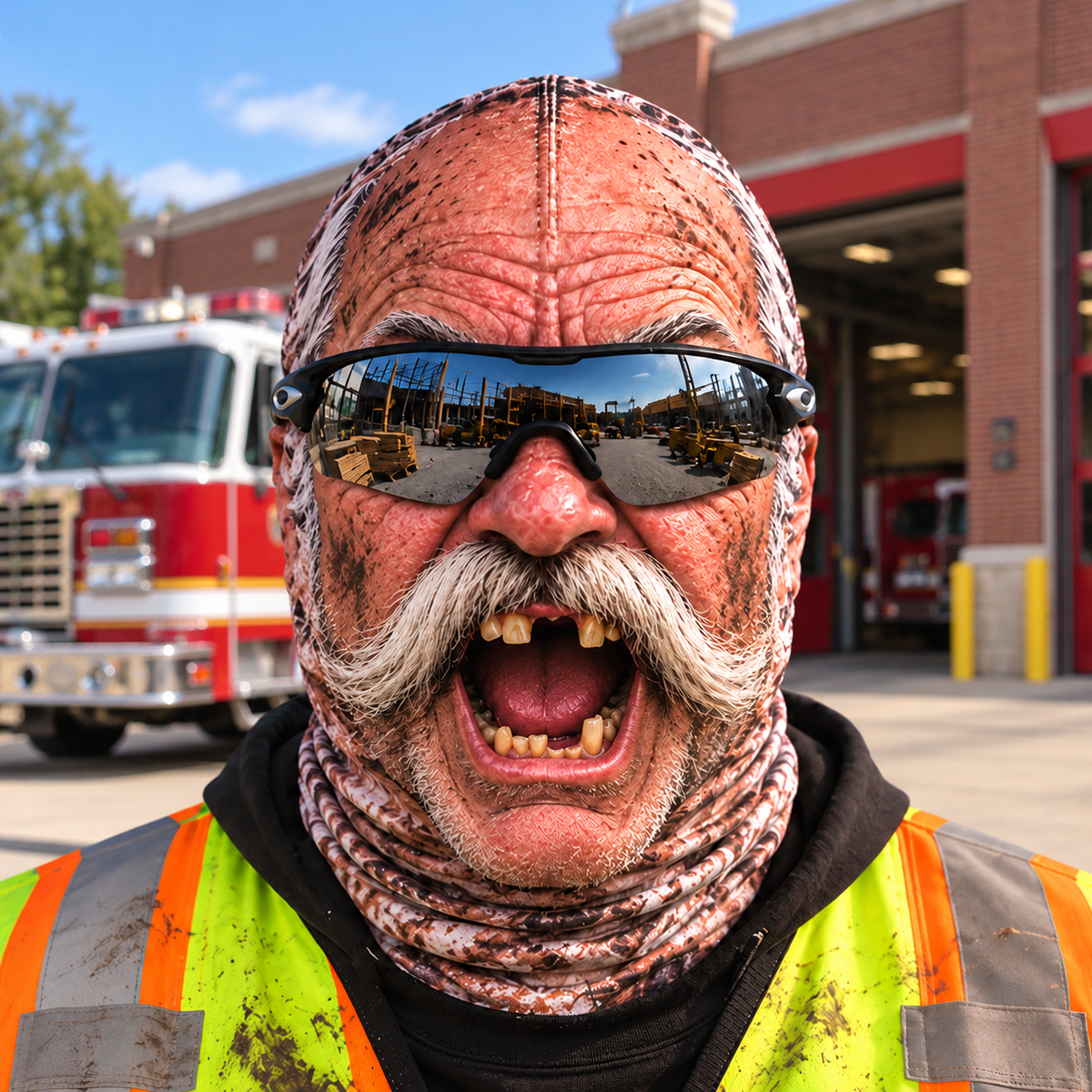 Firefighter funny face balaclava - Style 6