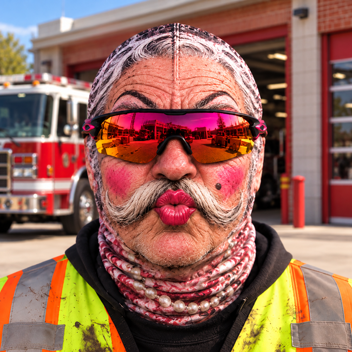 Firefighter funny face balaclava - Style 7