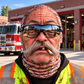 Firefighter funny face balaclava - Style 8