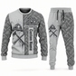 firefighter occupation-themed sweater and jogger combo lightgray color with name and company artwork
