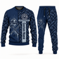 firefighter occupation-themed sweater and jogger combo navy color with name and company artwork