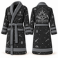 Personalized Firefighter Bathrobe - Night Shift slate front and back view