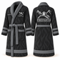 Personalized Firefighter Bathrobe - Signature Silhouette slate front and back view