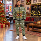 firefighter hero Winter Snowflake full-zip hoodie and jogger combo with Custom Name and Custom Company Name