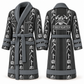 Personalized Firefighter Bathrobe - Workbench Stripes slate front and back view