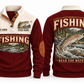 Read the Water personalized fishing sports sweatshirt in Jujube Red, front and back
