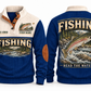 Read the Water personalized fishing sports sweatshirt in Navy, front and back
