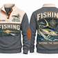 Beyond the Shore personalized fishing sports sweatshirt in Grey, front and back