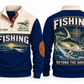 Beyond the Shore personalized fishing sports sweatshirt in Navy, front and back