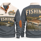 Follow the Tide personalized fishing sports sweatshirt in Grey, front and back