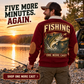 One More Cast | Fishing Personalized Sports Sweatshirt lifestyle mockup in Jujube Red