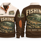 Catch · Respect · Release personalized fishing sports sweatshirt in Brown, front and back