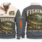 Catch · Respect · Release personalized fishing sports sweatshirt in Grey, front and back