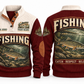 Catch · Respect · Release personalized fishing sports sweatshirt in Jujube Red, front and back