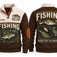 Rigged for the Weekend personalized fishing sports sweatshirt in Brown, front and back