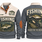 Rigged for the Weekend personalized fishing sports sweatshirt in Grey, front and back