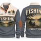 Pass It On personalized fishing sports sweatshirt in Grey, front and back