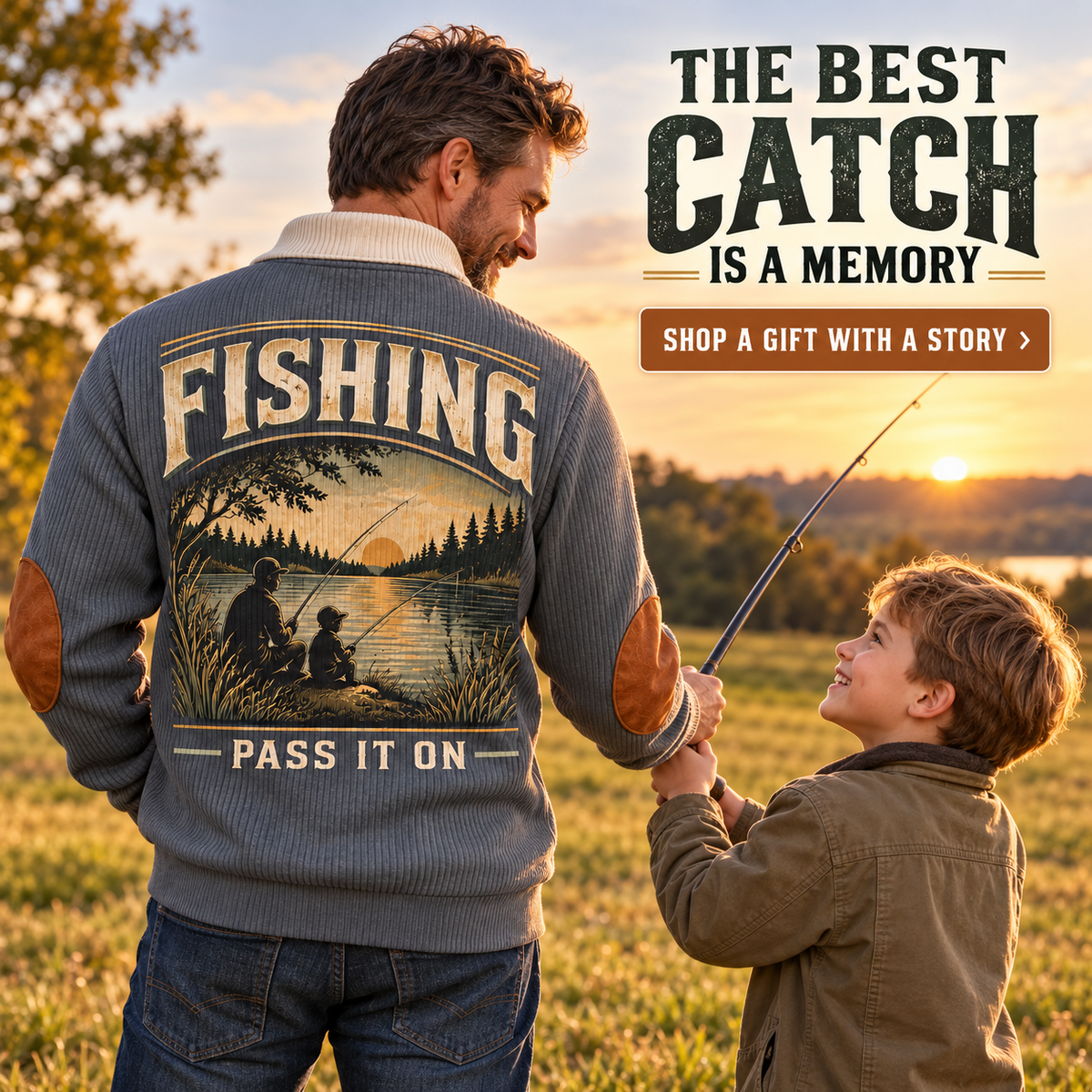 Pass It On | Fishing Personalized Sports Sweatshirt lifestyle mockup in Grey