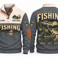 Paddle · Cast · Repeat personalized fishing sports sweatshirt in Grey, front and back