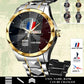 Personalized France Soldier/ Veteran With Rank and Name Gentleman Crystal Metal Watch - 17569440