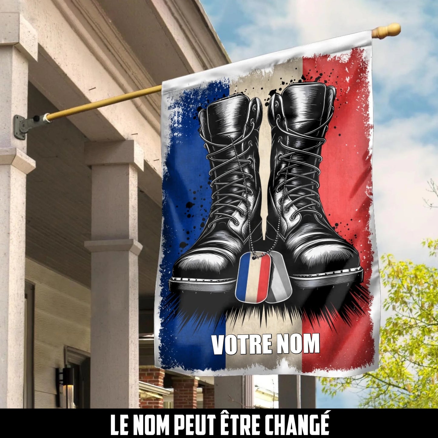 Drapeau d’Hommage aux Anciens Combattants Français – Nom Personnalisable - 1757376002