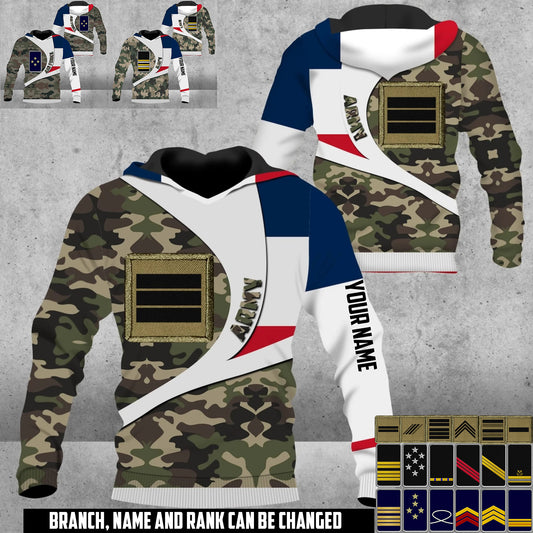 Personalized France Soldier/Veteran Camo with Name & Rank Hoodie All Over Printed - 17675712