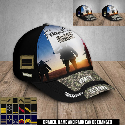 Personalized Rank And Name France Soldier/Veterans Baseball Cap - 17680032