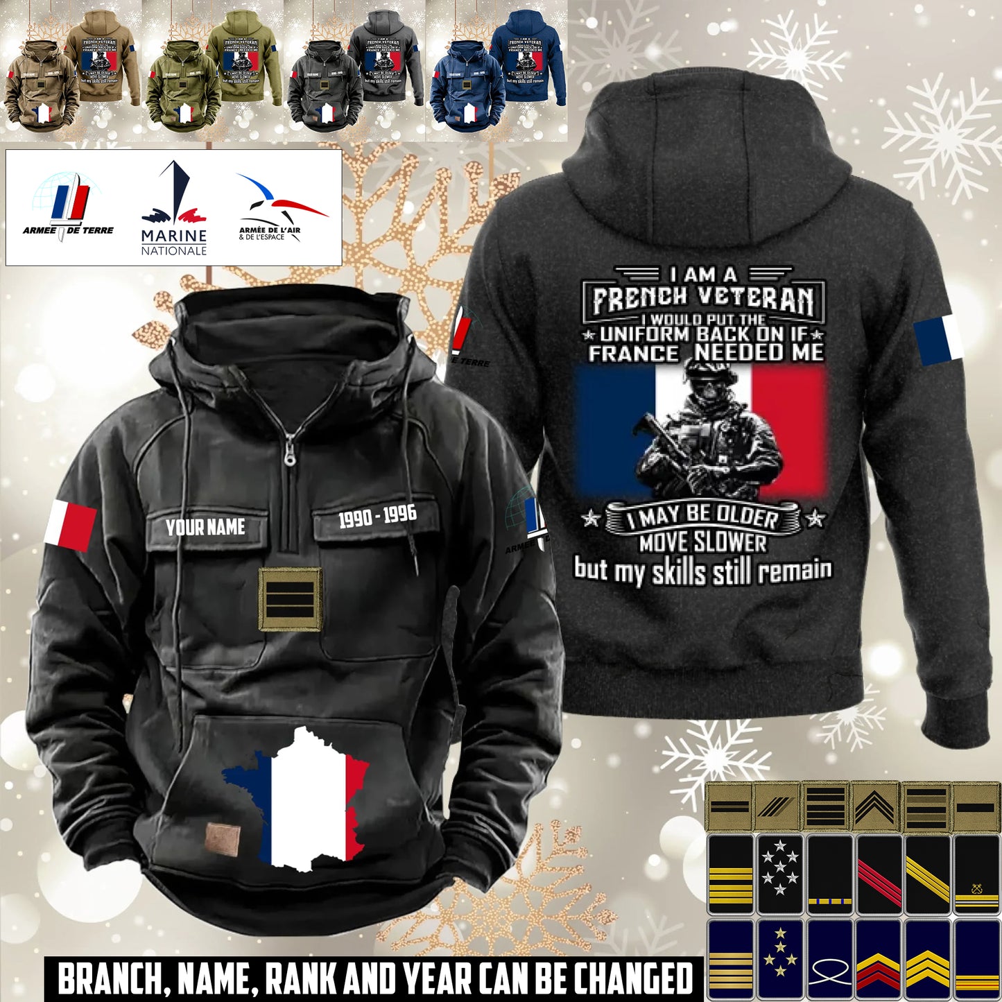Personalized France Soldier/Veteran Vintage Hoodie All Over Printed - 1760313603