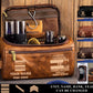 Personalized France Soldier/ Veteran With Name And Rank Leather Toiletry Bag - 17591040