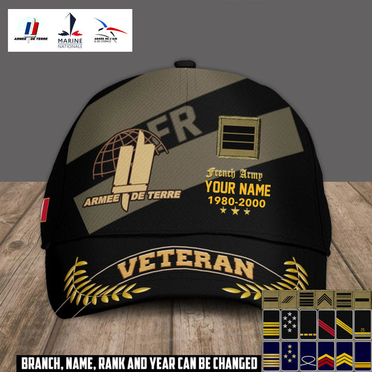 Personalized Name Year & Rank France Soldier/Veterans Baseball Cap - 1759968004
