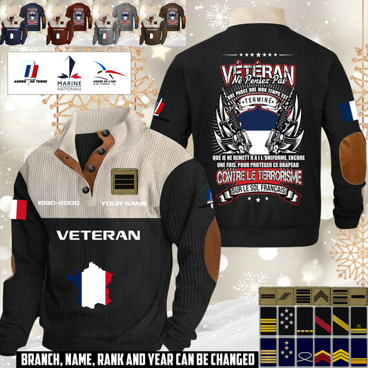 Personalized France Soldier/ Veteran With Name, Year And Rank Sports Sweatshirt - 17644608