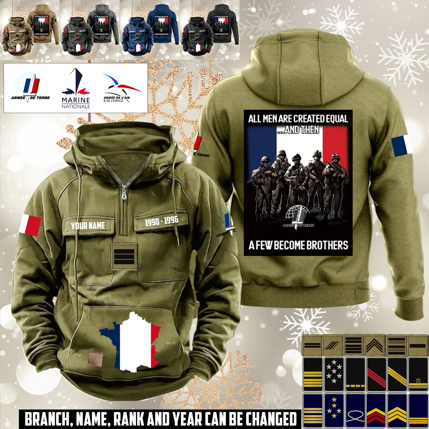 Personalized France Soldier/Veteran Vintage Hoodie All Over Printed - 1760486401