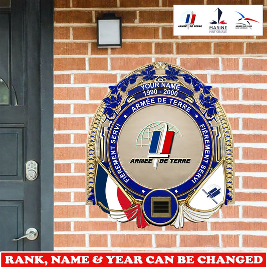 Personalized Rank, Name And Year France Soldier/Veterans Wooden Sign - 17736192