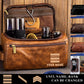 Personalized France Soldier/ Veteran With Name And Rank Leather Toiletry Bag - 17555616