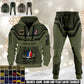 France 3D Half Zip Hoodie + Jogger Combo – Personalized with Name & Rank - 17504640