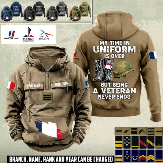 Personalized France Soldier/Veteran Vintage Hoodie All Over Printed - 17545248