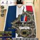 Personalized France Soldier/ Veteran With Rank And  Name Fleece Blanket 3D Printed - 17607456
