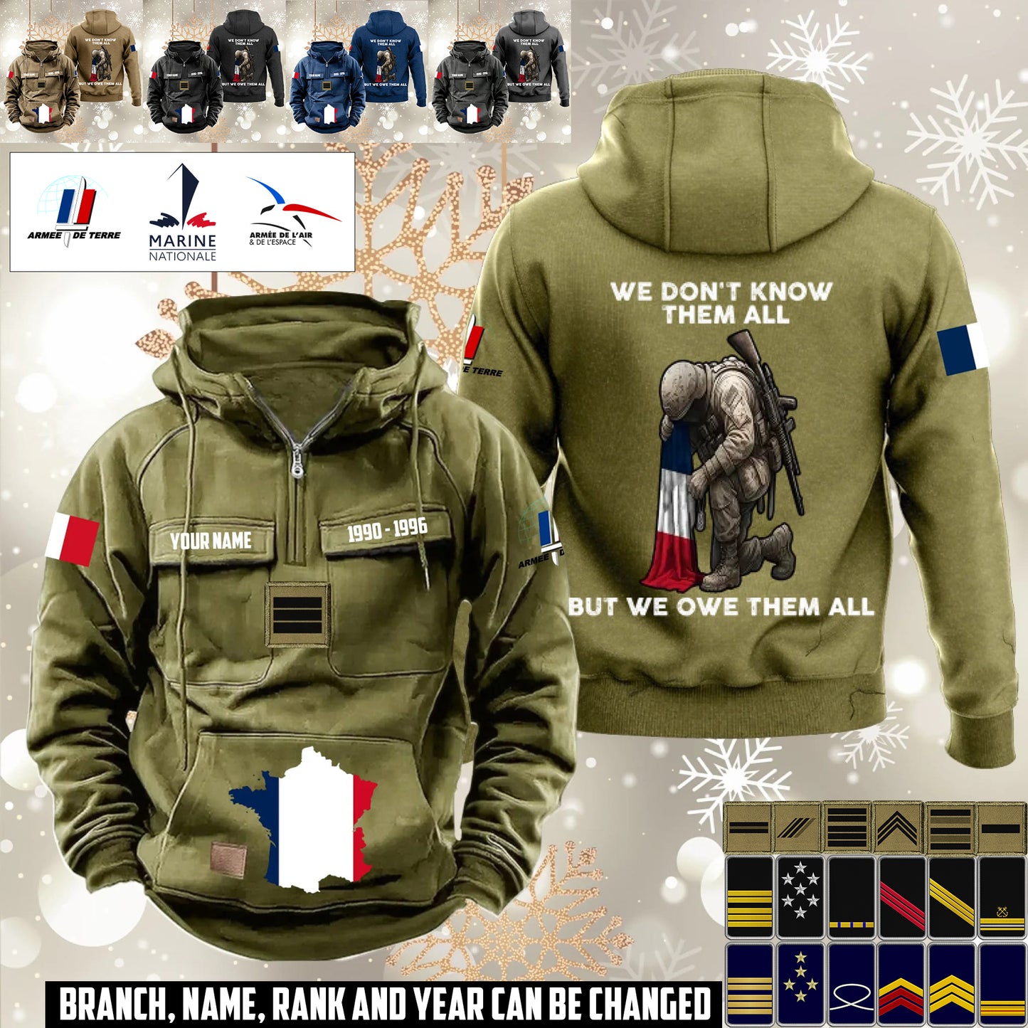 Personalized France Soldier/Veteran Vintage Hoodie All Over Printed - 1760313601