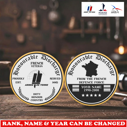 Personalized France Veteran/ Soldier With Rank,  Name And Year Challenge Coin - 17743968