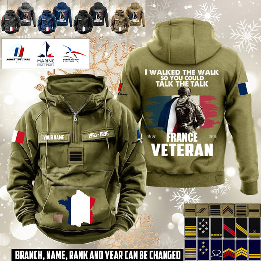 Personalized France Soldier/Veteran Vintage Hoodie All Over Printed - 1760313604