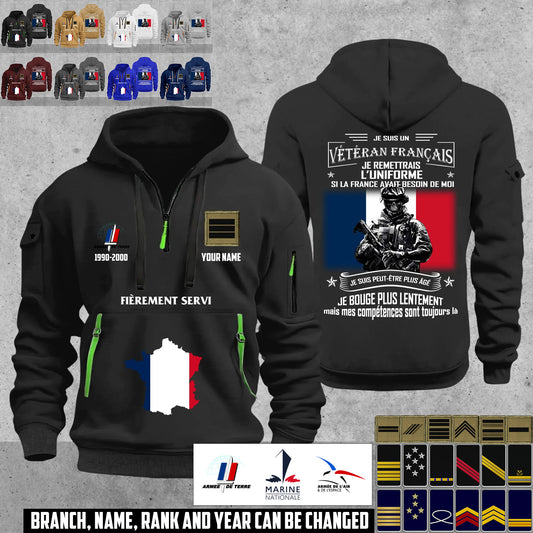 Personalized France Soldier/ Veteran With Name, Year And Rank Zip Hoodie Multicolor - 17667936