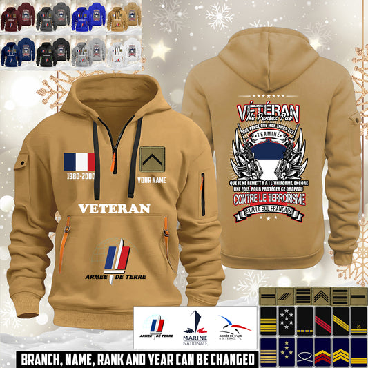 Personalized France Soldier/ Veteran With Name, Year And Rank Zip Hoodie Multicolor - 17642880