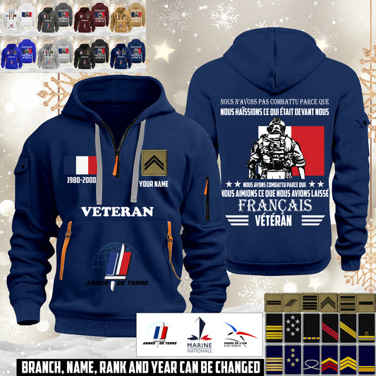 Personalized France Soldier/ Veteran With Name, Year And Rank Zip Hoodie Multicolor - 17643744