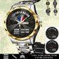 Personalized France Soldier/ Veteran With Name, Rank And Year Gentleman Crystal Metal Watch - 17568576